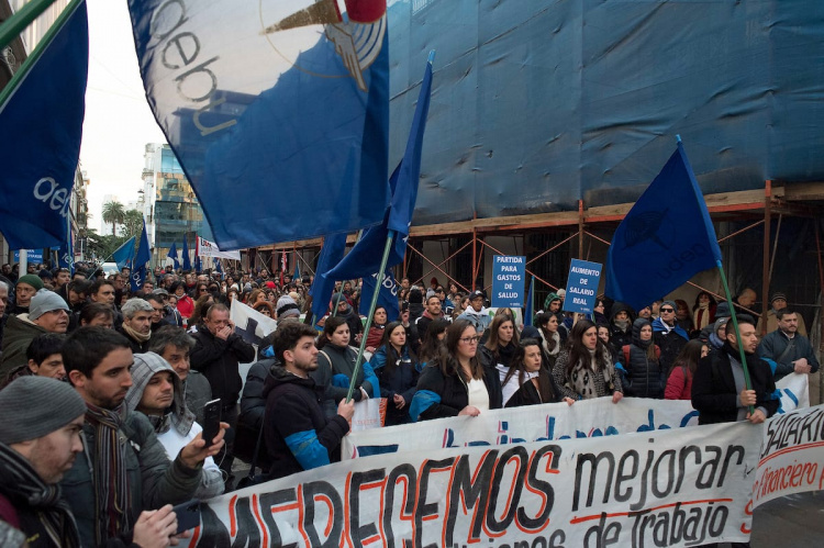 Acto del sector financiero privado, ayer, en Ciudad Vieja | Fotos: Ricardo Antúnez / adhocFOTOS