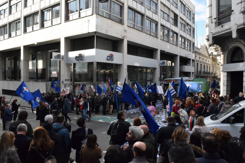 Concentración y ocupación de Citibank, esta tarde | Fotos: Ignacio Álvarez Vigna