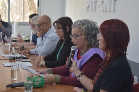 Conferencia de prensa en la sede del PIT-CNT | Foto: Ignacio Álvarez Vigna
