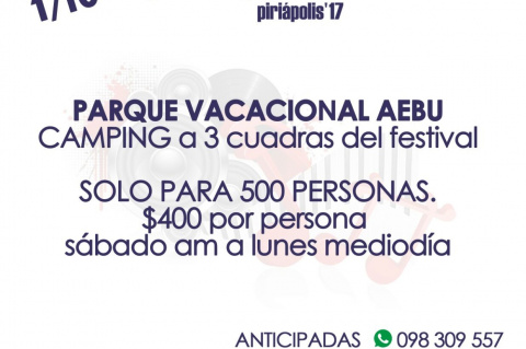 Parque Vacacional AEBU ofrece una promoción por el Antel Fest.