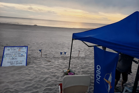 Gazebo de AEBU en la playa de Piriápolis | Foto: Mariano Molina