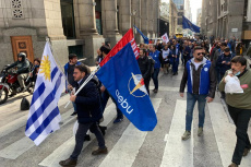 AEBU y La Bancaria manifestaron ayer contra Citibank por la calle Reconquista, en Buenos Aires | Fotos: La Bancaria